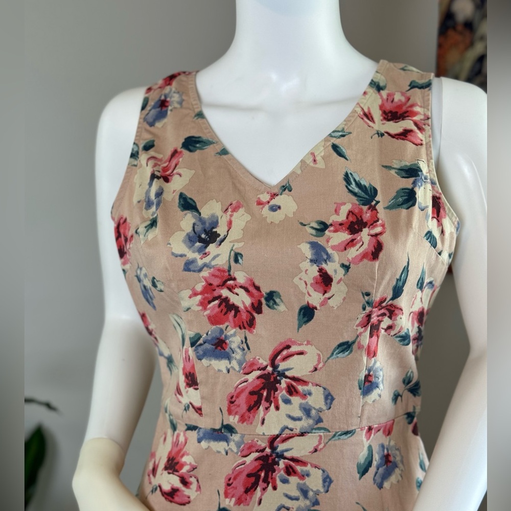 Charming Charlie Khaki Floral Cut Out Dress Size Medium - Picture 9 of 13